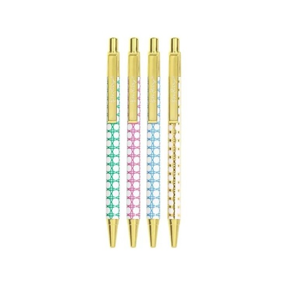 NWT Lilly Pulitzer Bundle Set Leaf Trinket Tray & 4 Pens With Assorted Patterns - Picture 3 of 15